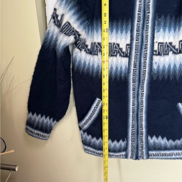 YUSUTEX Peru Alpaca Wool Artisan Cardigan Sweater Zip Jacket Soft Cozy Unisex L - Picture 14 of 16